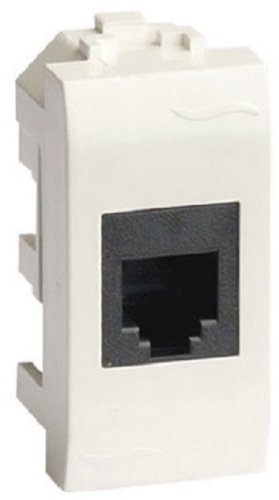 Розетка телефонная для кабель-канала DKC Brava 1-м. 1 мод. RJ11 (разъем AMP) белый картинка